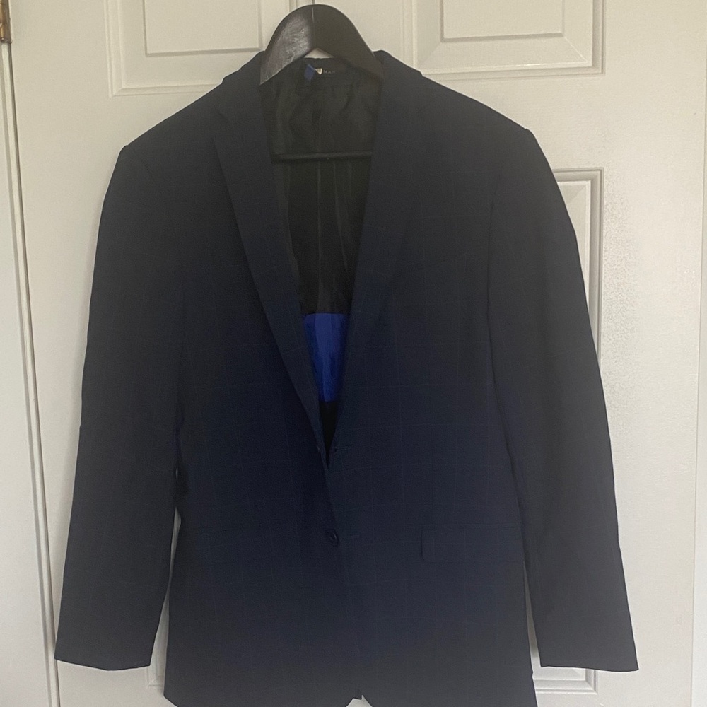 Zara Men's Blue bold check suit